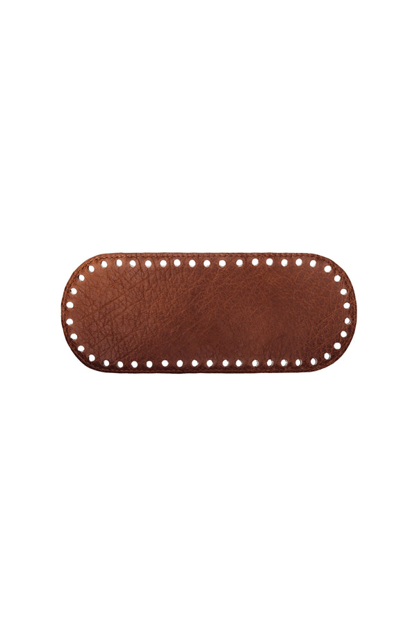 Muud Gemma Mini Round Leather Base in Rich Brown