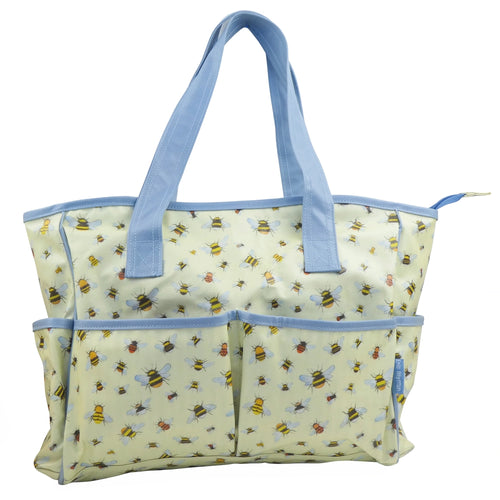 Large Oilskin Pocket Bag by Emma Ball – 36×26×16 cm with Zipper & Lining