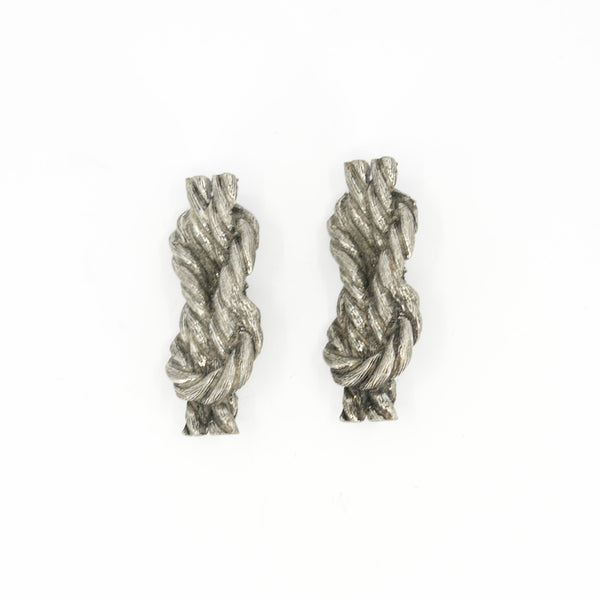 Set of 2 Sculptural Rope-Twist Vintage Buttons | 4.5 cm (1.77 in)