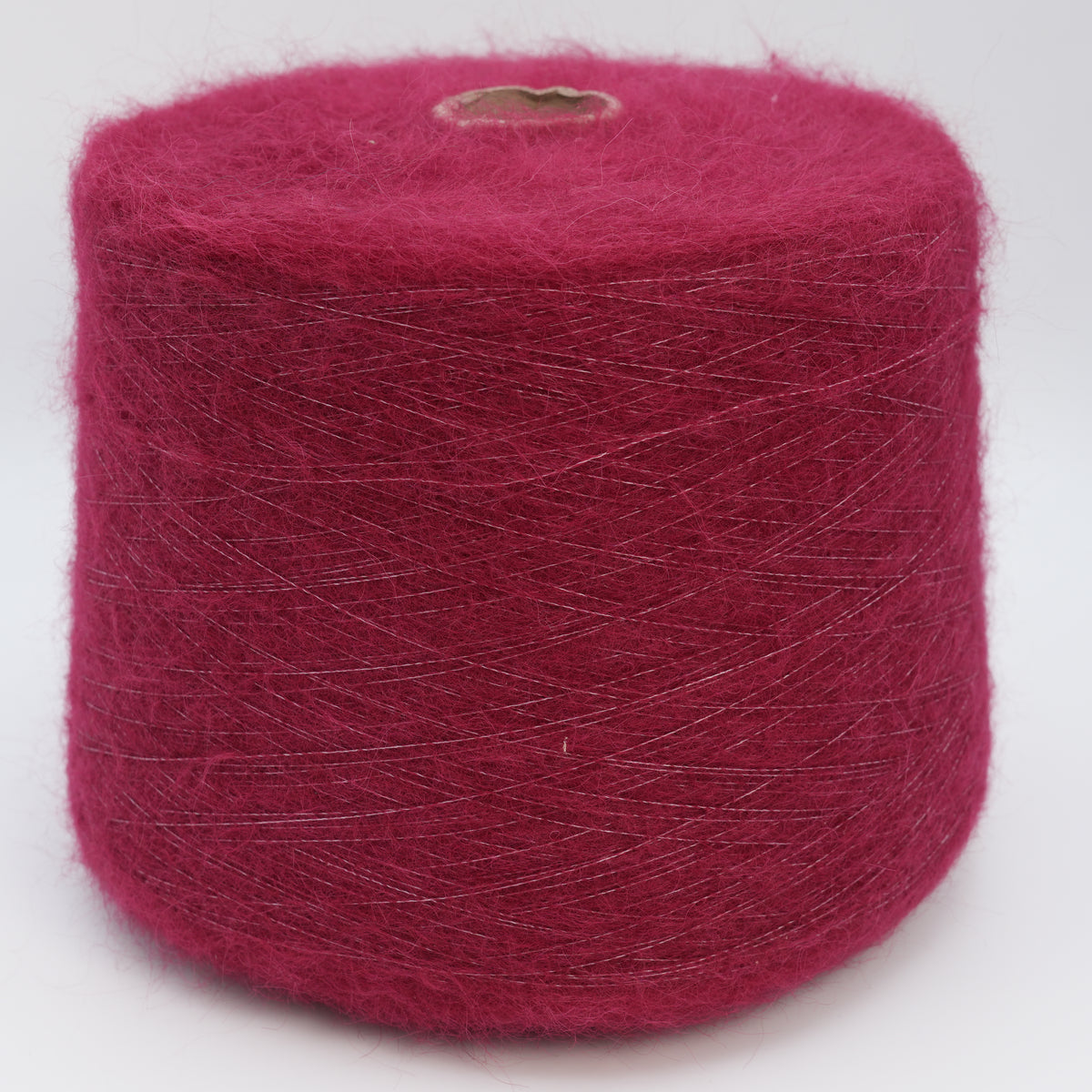 Cone of Suri Air 1/9.4 fluffy alpaca blend yarn in Berry Puff.