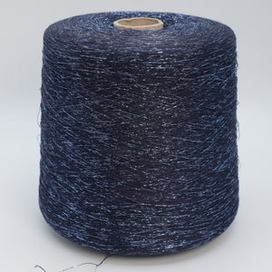 Cone of Frizzante 35000 viscose blend yarn in Navy Shimmer.