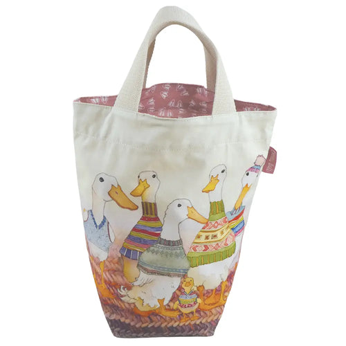 Small Bucket Bag by Emma Ball – 29×28 cm, Lined with Printed Fabric