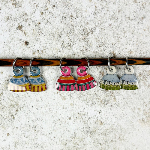 Ring Stitch Markers (set of 6) in Pocket Tin by Emma Ball