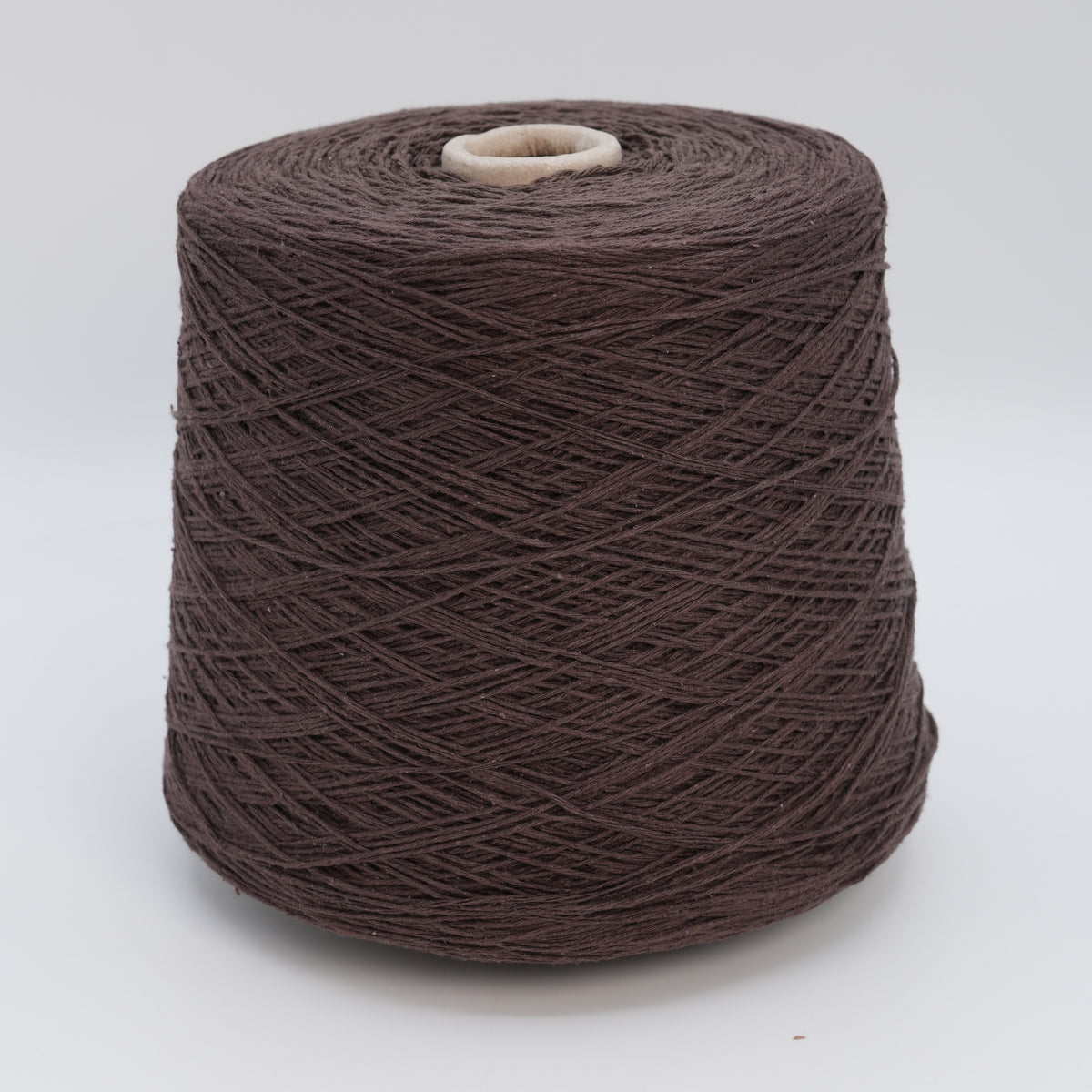 Cone of Bourette Silk 4000 100% silk yarn in Chocolate Silk.
