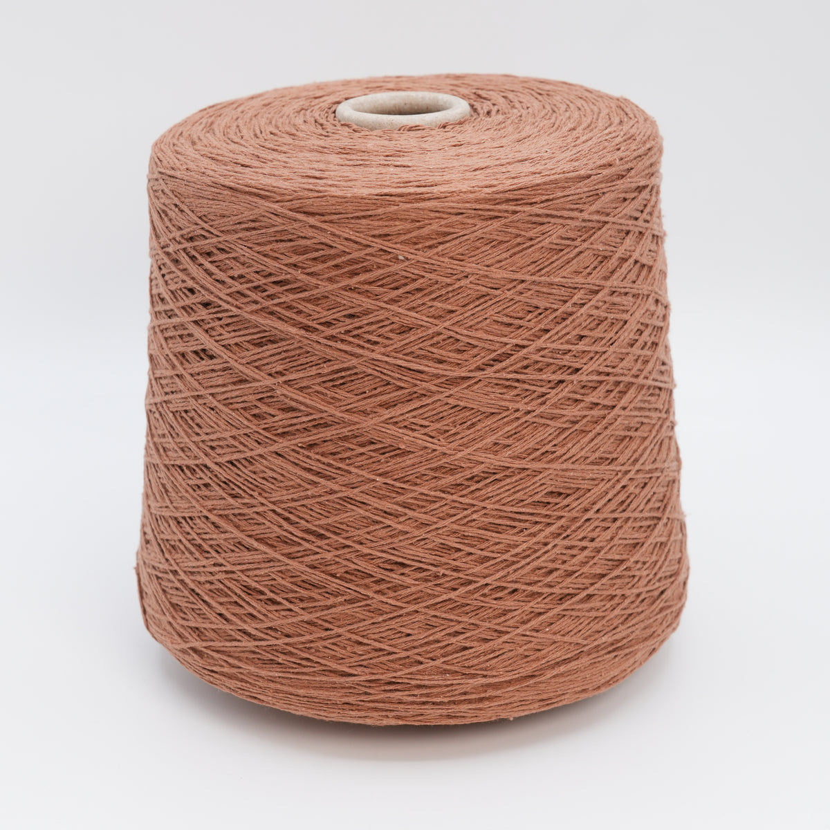 Cone of Bourette Silk 4000 100% silk yarn in Tea Hour.