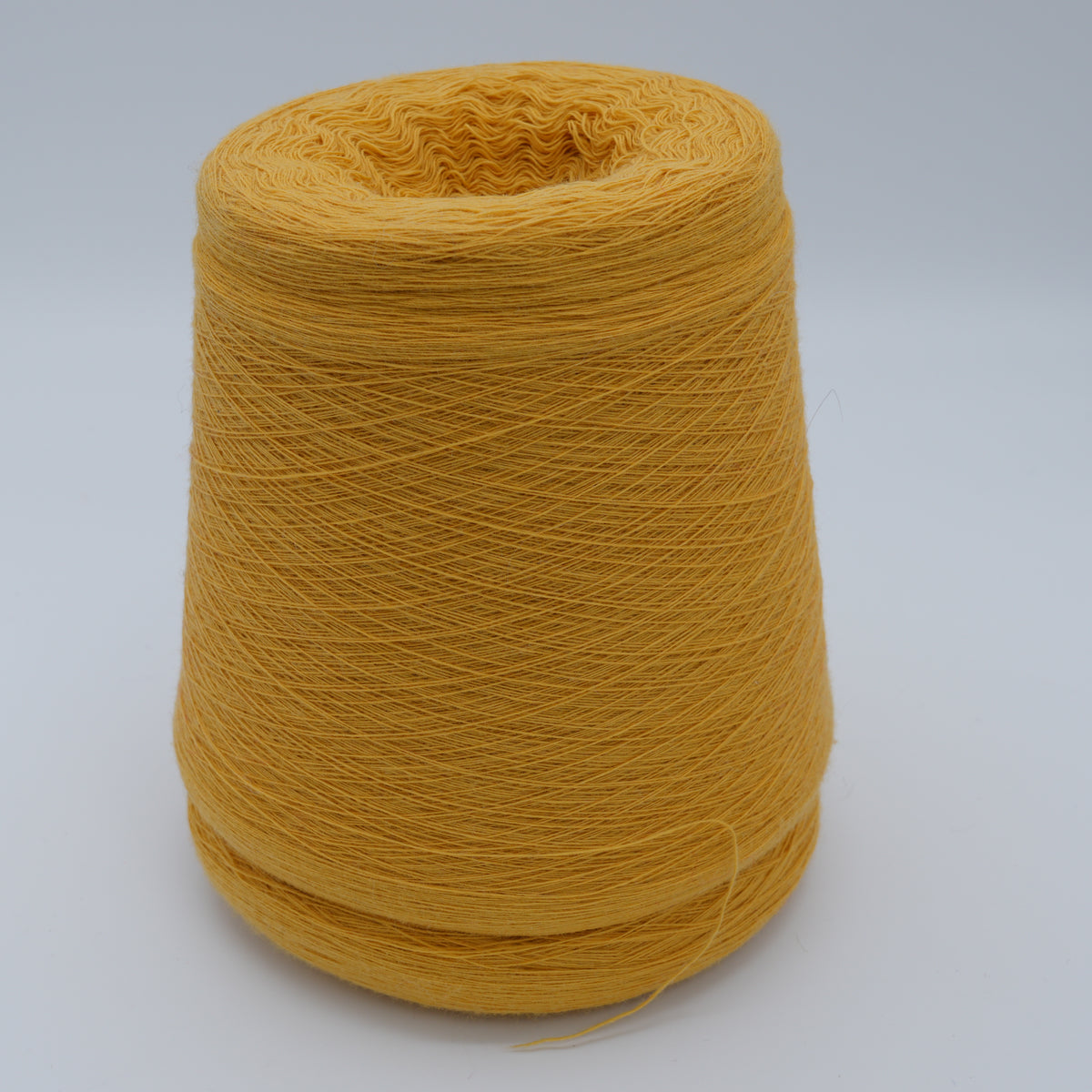 Cone of Canberra 1/15 100% lambswool merino yarn in Golden Ochre.