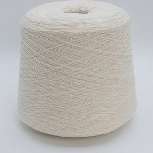 Cone of Canberra 1/15 100% lambswool merino yarn in white.