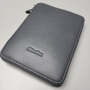 Closed black storage case for the ChiaoGoo Forté 2.0 interchangeable circular knitting needle set