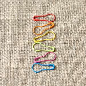 Cocoknits Colorful Opening Stitch Markers in six bright colors for marking rows, increases, decreases, and stitches