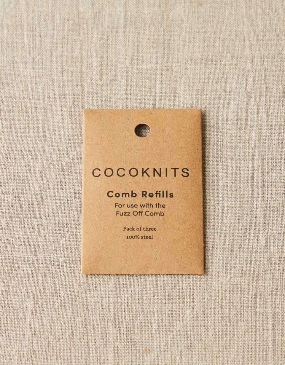 Cocoknits Fuzz Off Comb Refills in recyclable kraft packaging
