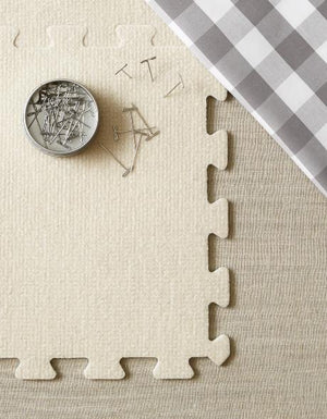 Cocoknits Knitter's Block Kit with blocking tile, gingham grid cloth, and stainless steel T-pins