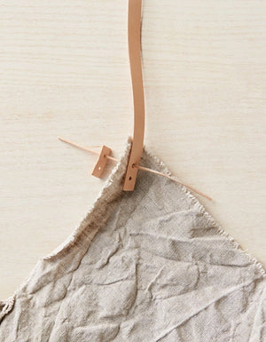 Cocoknits Leather Handle Kit Original showing leather handle attachment on a fabric bag
