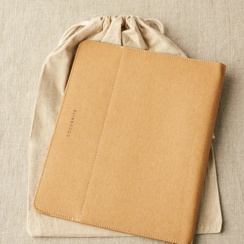 Cocoknits Maker's Board in Kraft folded flat for storage with linen bag