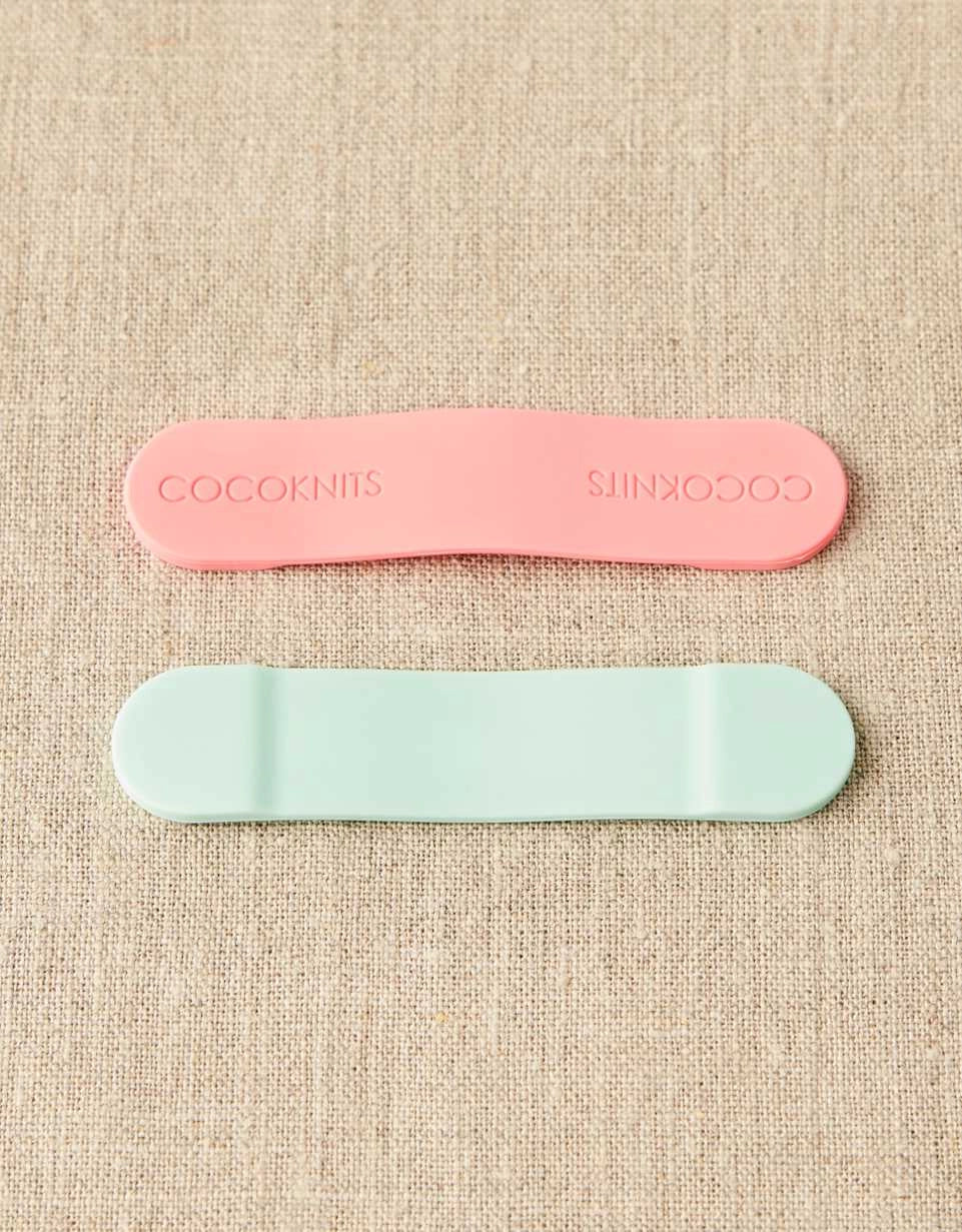 Cocoknits Maker's Clips in Rose-Mint shown open