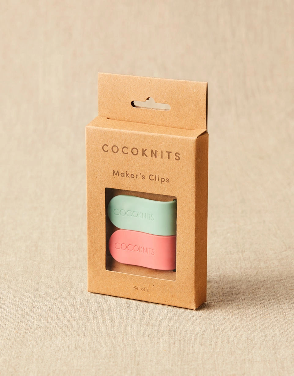 Cocoknits Maker's Clips in Rose-Mint in original kraft packaging