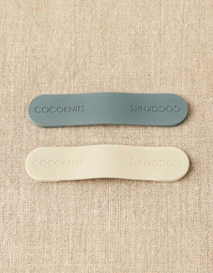 Cocoknits Maker's Clips in White-Gray shown open