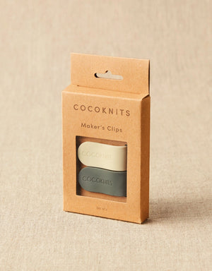 Cocoknits Maker's Clips in White-Gray in original kraft packaging