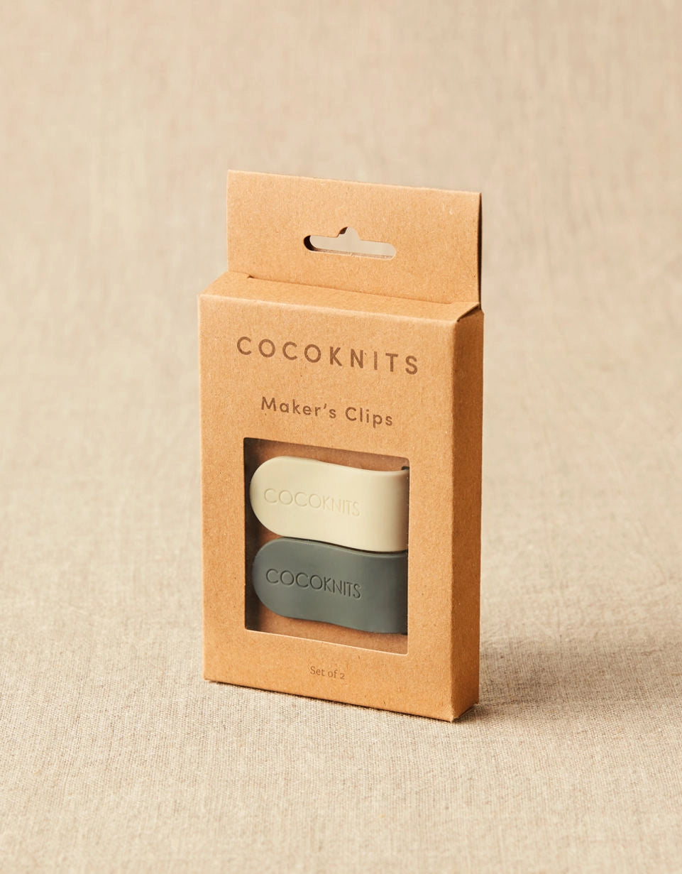 Cocoknits Maker's Clips in White-Gray in original kraft packaging