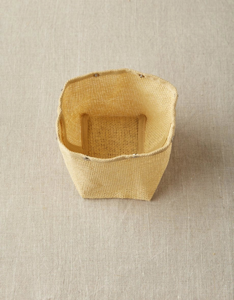 Cocoknits Natural Mesh Bag shown open and empty