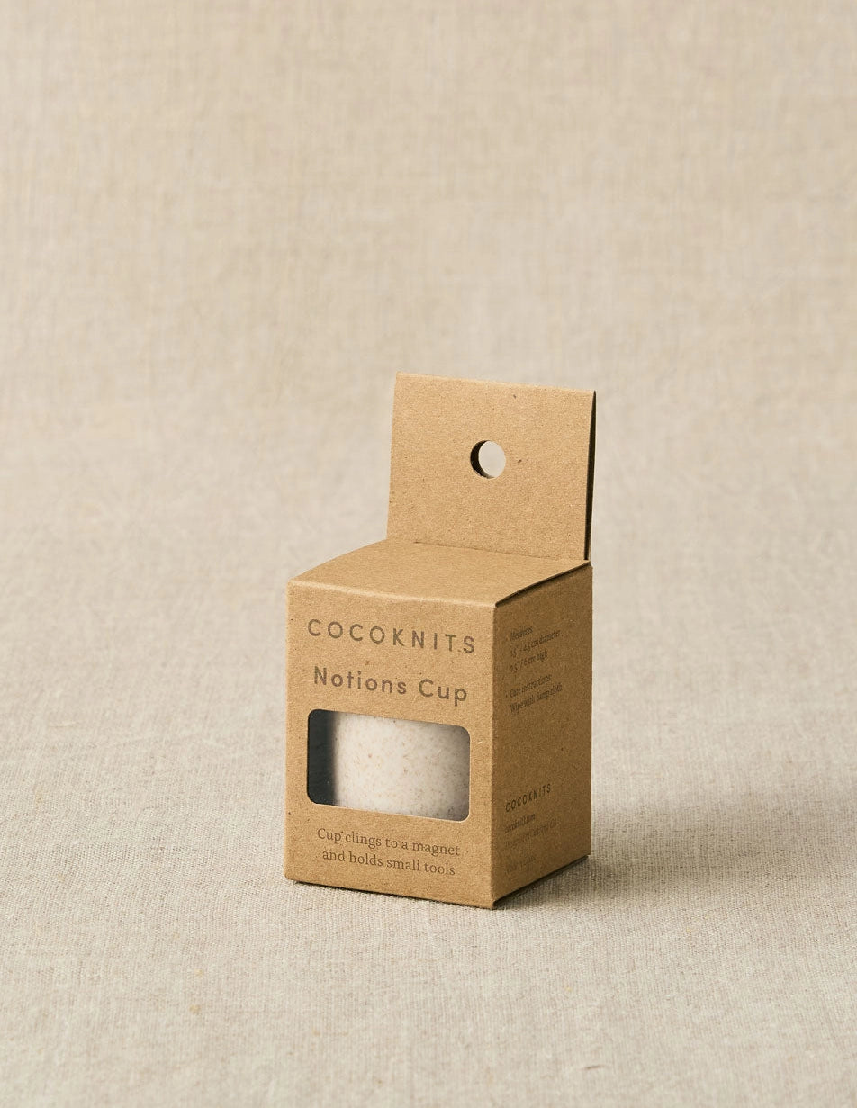 Cocoknits Notions Holder Cup shown in kraft retail packaging