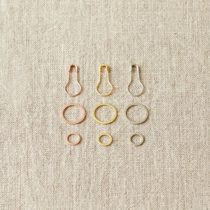 Cocoknits Precious Metal Stitch Markers in gold, silver, and copper finishes
