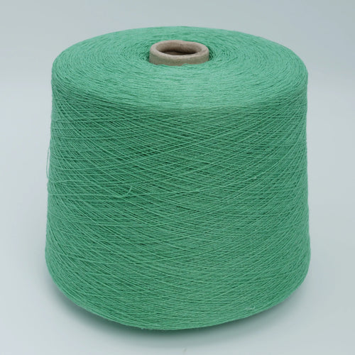 Cone of Cotolino NM2/26000 cotton and linen blend yarn in Mint Sprout.