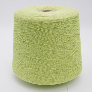 Cone of Cottone 100% cotton yarn in lime green.