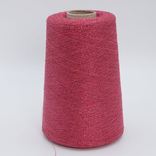 Cone of Frizzante 35000 viscose blend yarn in Berry Sorbet.