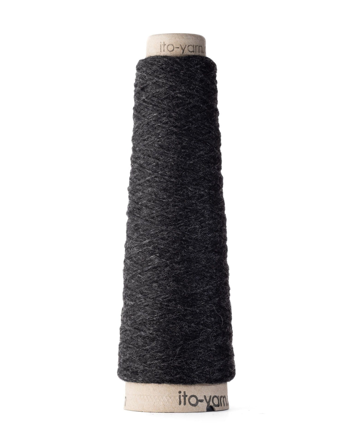 Cone of ITO Kuroten Charcoal 25g 100m yarn.