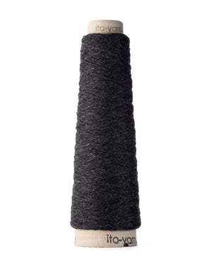 Cone of ITO Kuroten Charcoal 25g 100m yarn.