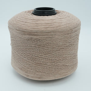 Cone of Lisbona cotton blend yarn in Crème Brûlée.