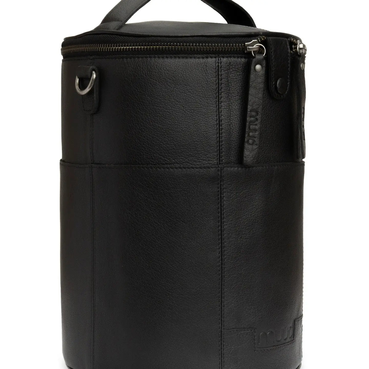 Muud Saturn XL Leather Project Bag in Black.