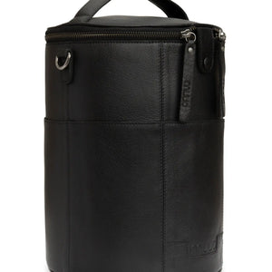 Muud Saturn XL Leather Project Bag in Black.