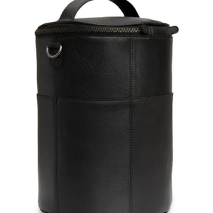 Muud Saturn XL Leather Project Bag in Black. Back view of the tall project bag.
