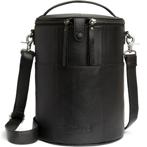Muud Saturn XL Leather Project Bag in Black.