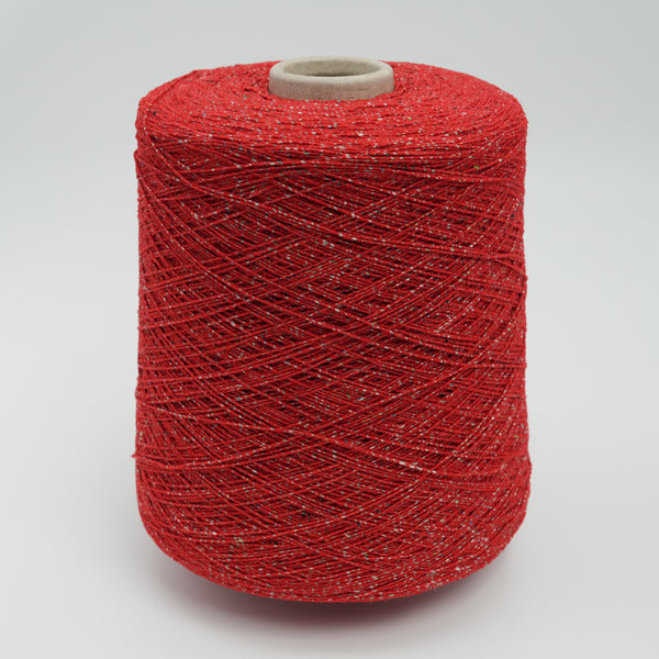 Cone of Neppyness cotton and polyamide blend yarn in Crimson Peppercorn.