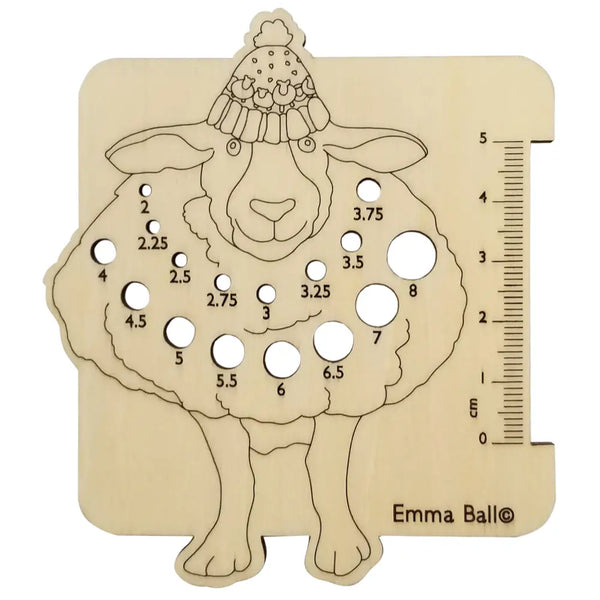 Sheep in A Hat Wooden Needle Gauge.