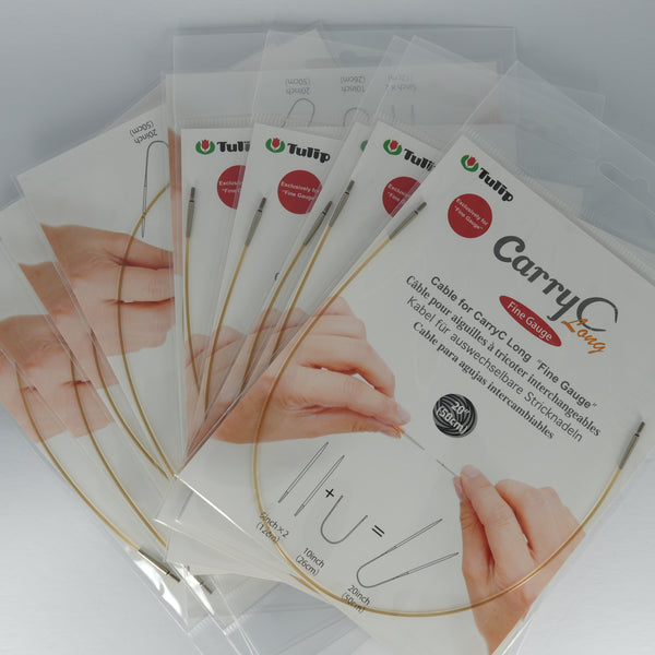 Tulip – CarryC "Long Fine Gauge" Interchangeable Cable – For CarryC Long Fine Gauge Needle Tips. Selection of fine-gauge cables in retail packages.