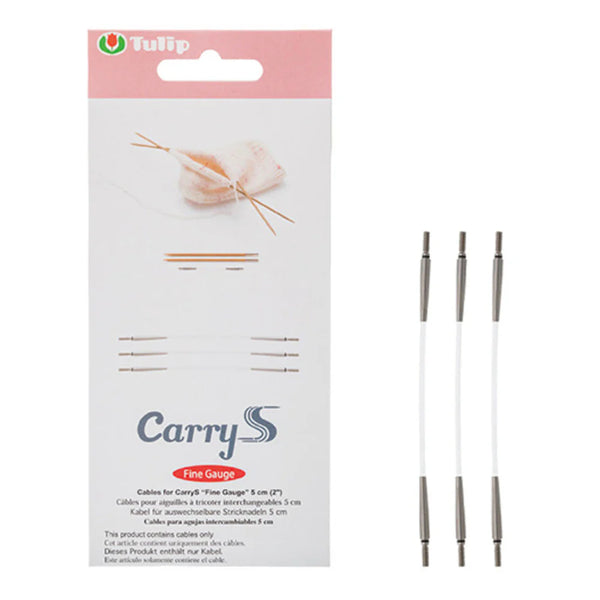 Tulip – CarryS "Fine Gauge" Interchangeable Cable Set – For CarryS Fine Gauge Needle Tips. Set of fine-gauge needle tips shown beside their retail package.